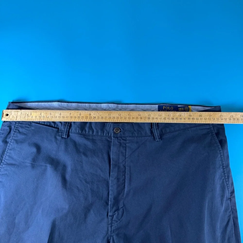 Polo Ralph Lauren Mens Navy Blue Stretch Classic Fit Chino Pants 44x32 Preppy